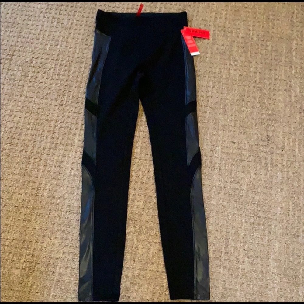 Spanx Moto ponte leggings faux leather